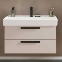 Waschtisch für eine Armatur in Hellgrau - Adendras^Wohnen Outlet