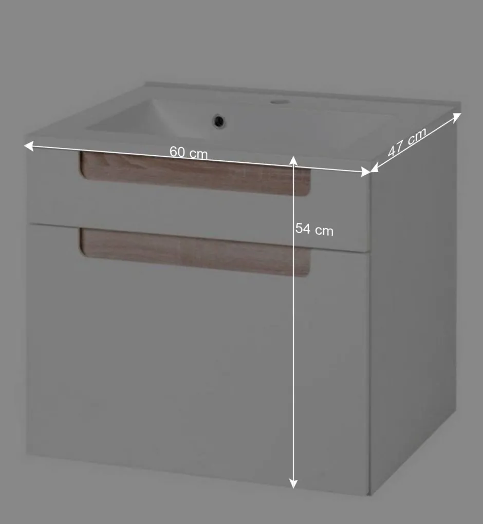 Wohnen Waschtisch Hängeschrank Tymos in Weiß