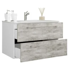 Wohnen Waschtisch in Betonoptik in Weiß - Salvadore