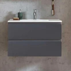 Wohnen Waschtisch in mattem Grau & Wildeiche - Jambi