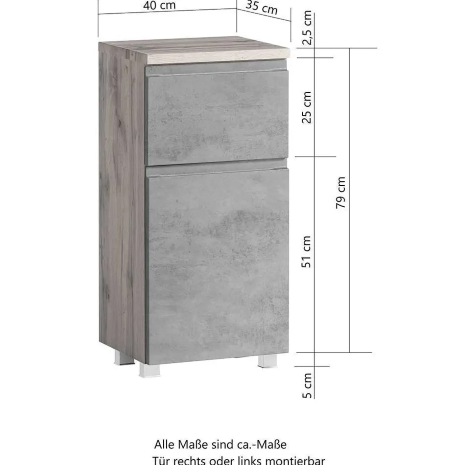 Wohnen Waschtisch Kombi & Bad Unterschrank - Jambi (dreiteilig)
