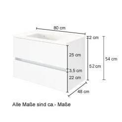 Wohnen Waschtisch Konsole in Weiß & Wildeiche - Vrendina