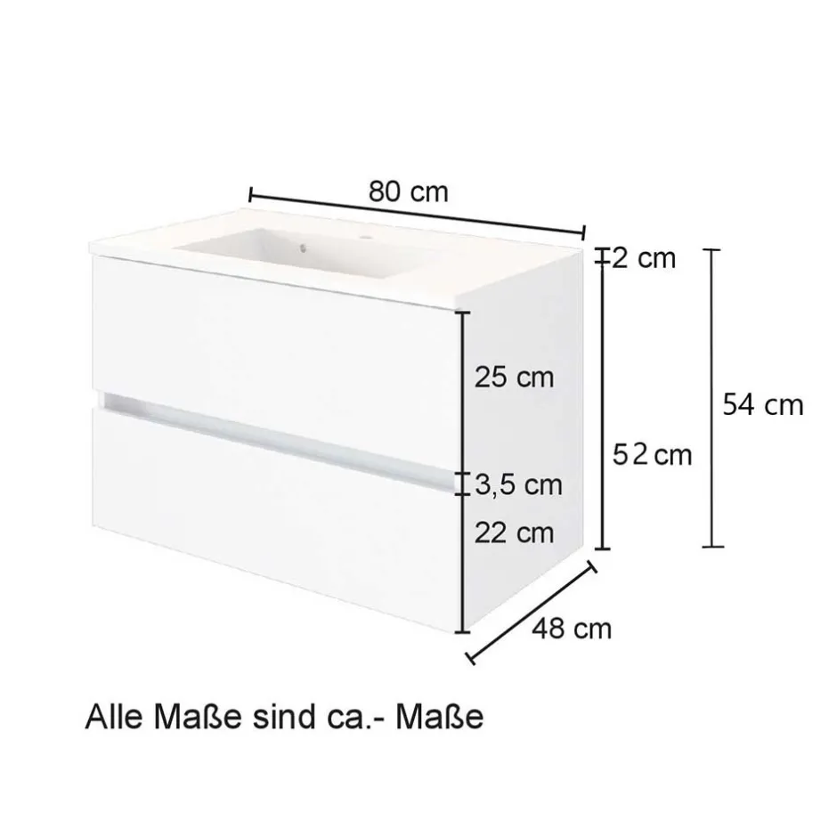 Wohnen Waschtisch Konsole in Weiß & Wildeiche - Vrendina