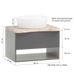 Wohnen Waschtisch mit Aufsatzbecken für die Wand - Breznia