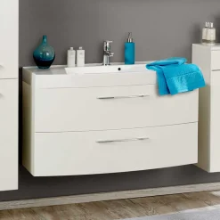 Waschtisch mit Becken Datara in Weiß Hochglanz^Wohnen