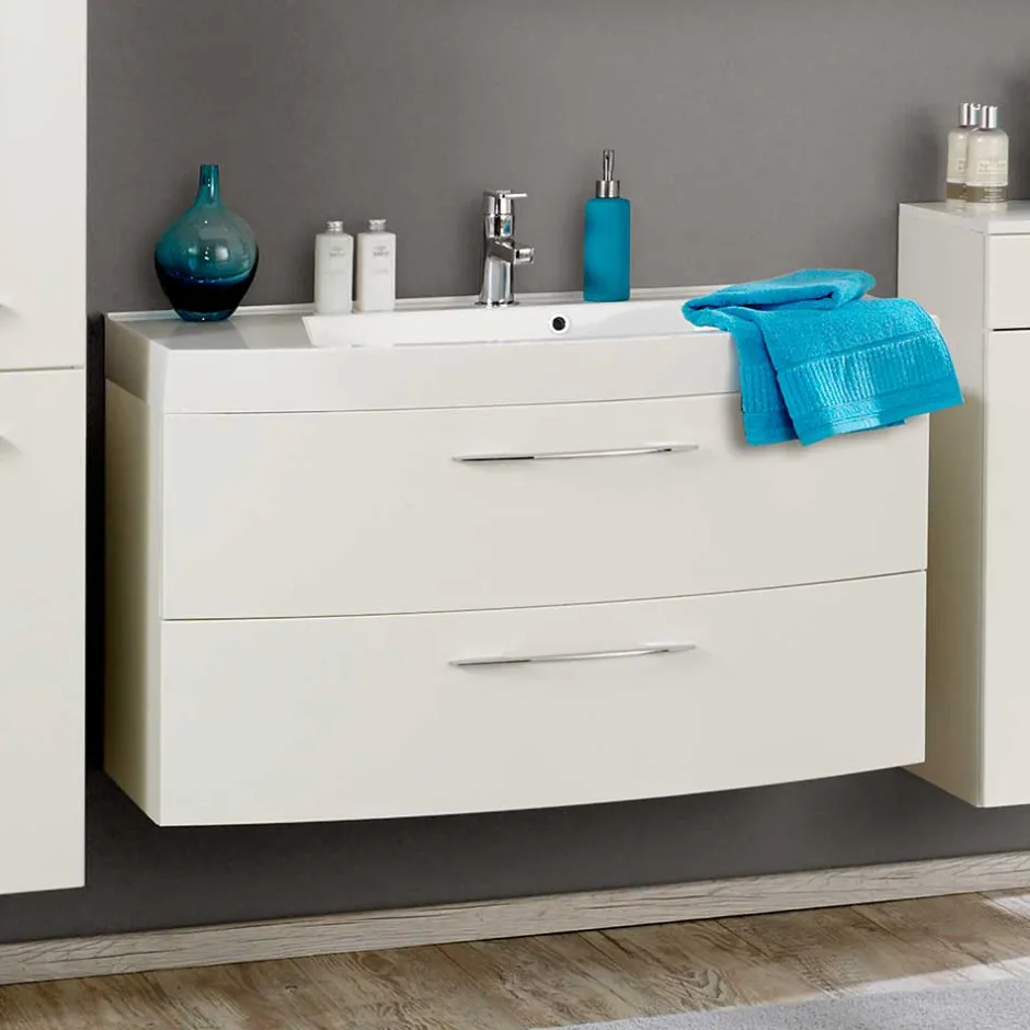 Waschtisch mit Becken Datara in Weiß Hochglanz^Wohnen