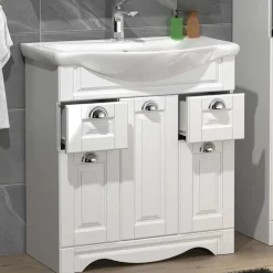 Waschtisch mit Becken in Weiß - klassisch - Akira^Wohnen Clearance