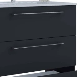 Waschtisch mit drei Schubladen in Schwarz - Gloriella^Wohnen Best