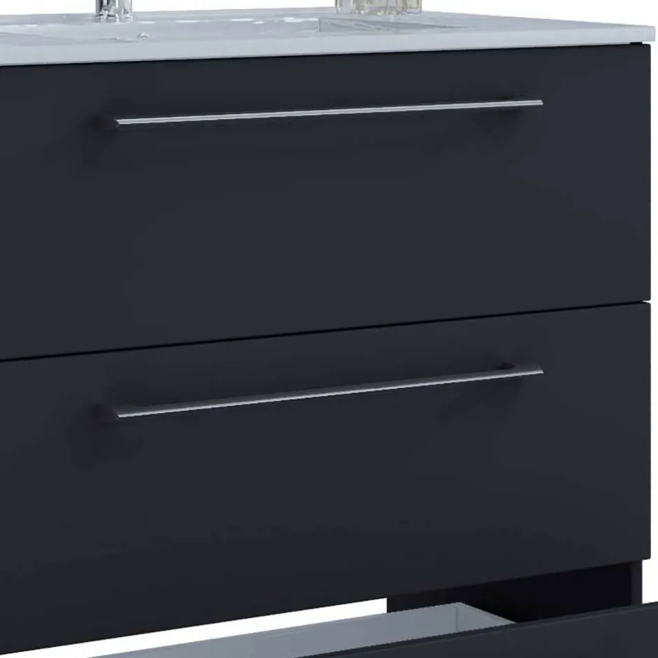 Waschtisch mit drei Schubladen in Schwarz - Gloriella^Wohnen Best