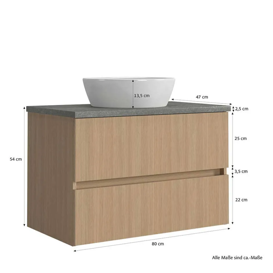 Waschtisch mit einem Aufsatz-Waschbecken - Leitha^Wohnen New