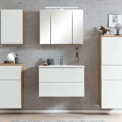 Wohnen Waschtisch mit Einlasswaschbecken in Weiß - Eight