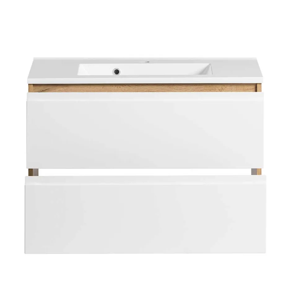 Wohnen Waschtisch mit Einlasswaschbecken in Weiß - Eight