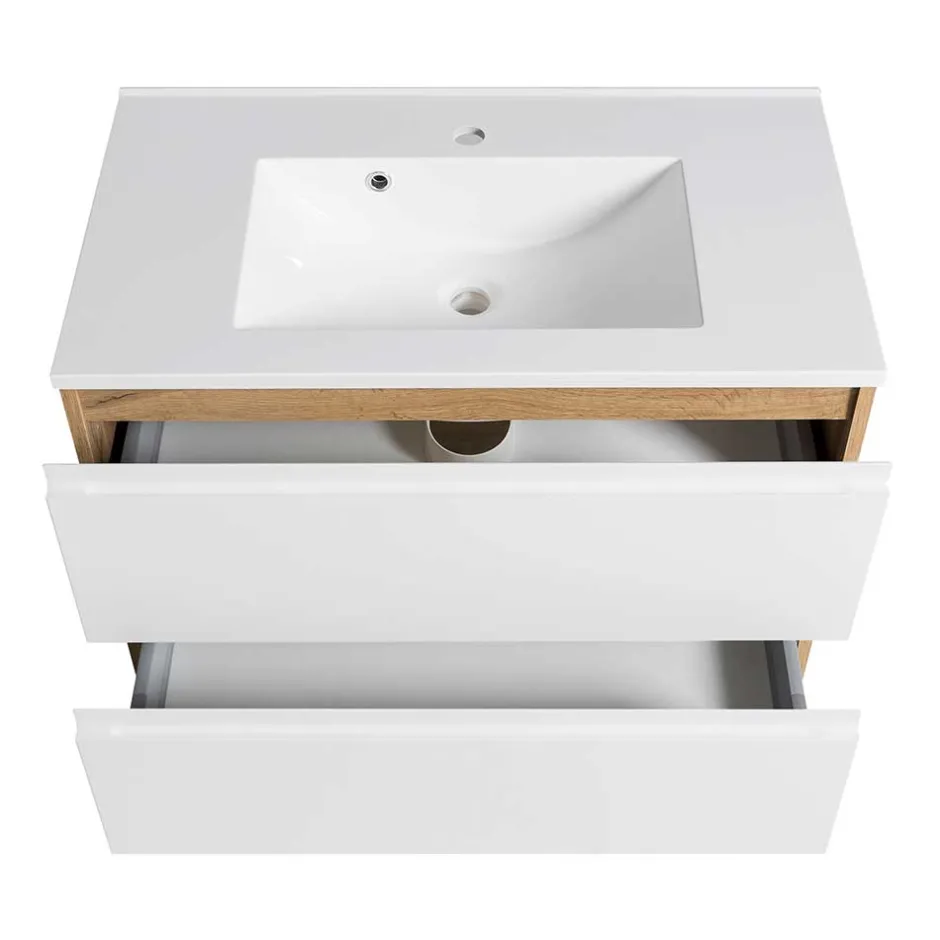 Wohnen Waschtisch mit Einlasswaschbecken in Weiß - Eight