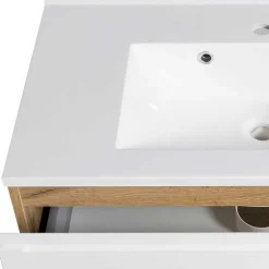 Wohnen Waschtisch mit Einlasswaschbecken in Weiß - Eight