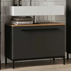 Wohnen Waschtisch Unterschrank in Dunkelgrau - Lucrino