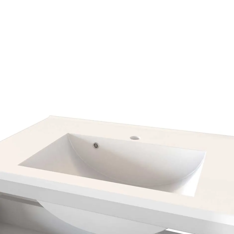 Waschtisch Wandkonsole in Grau & Wildeiche - Anviletca^Wohnen Outlet