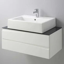 Waschtisch-Konsole in Weiß mit Dunkelgrau - Impulse^Wohnen Outlet