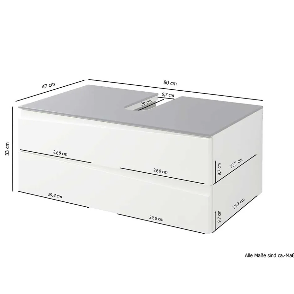 Waschtisch-Konsole in Weiß mit Dunkelgrau - Impulse^Wohnen Outlet