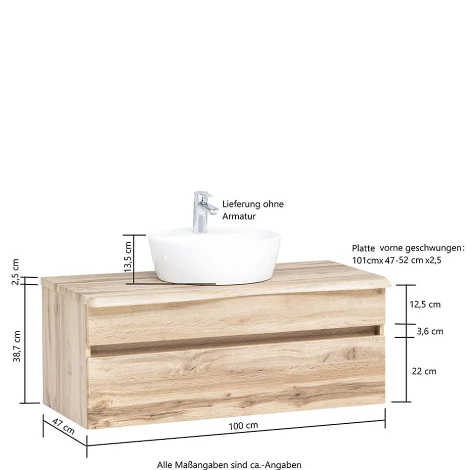 Waschtischkonsole mit Aufsatzbecken - Agiruan^Wohnen Discount