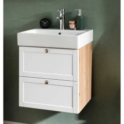 Waschtischkonsole mit Keramik-Aufsatzwaschbecken - Traciana^Wohnen Outlet