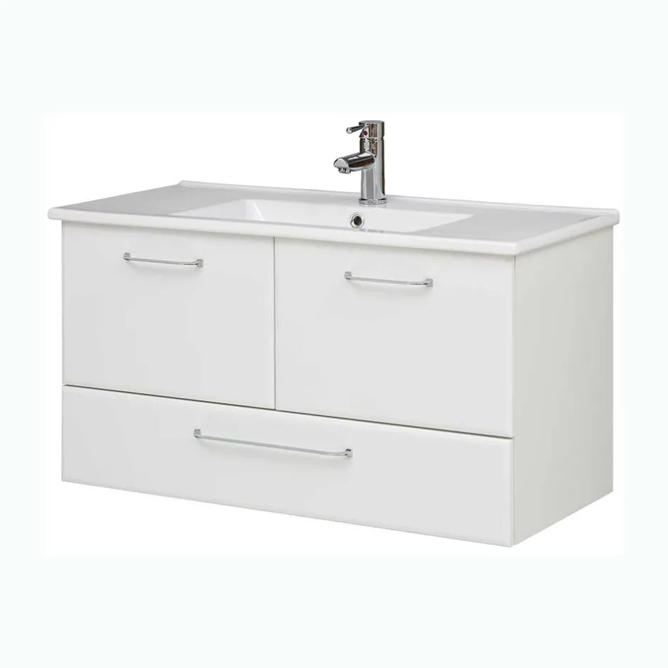 Waschtisch-Konsole mit Keramikbecken - Estateas^Wohnen Discount