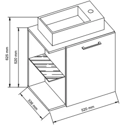 Waschtischkonsole mit Tür und Regal - One^Wohnen Sale