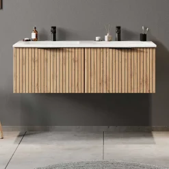 Waschtischschrank mit Doppel-Einlassbecken - Crystoga^Wohnen Online