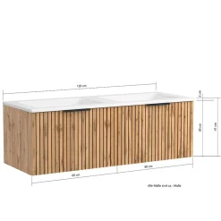 Waschtischschrank mit Doppel-Einlassbecken - Crystoga^Wohnen Online