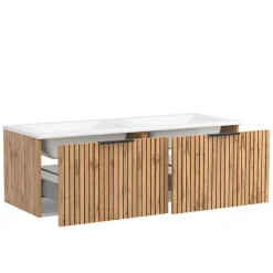 Waschtischschrank mit Doppel-Einlassbecken - Crystoga^Wohnen Online