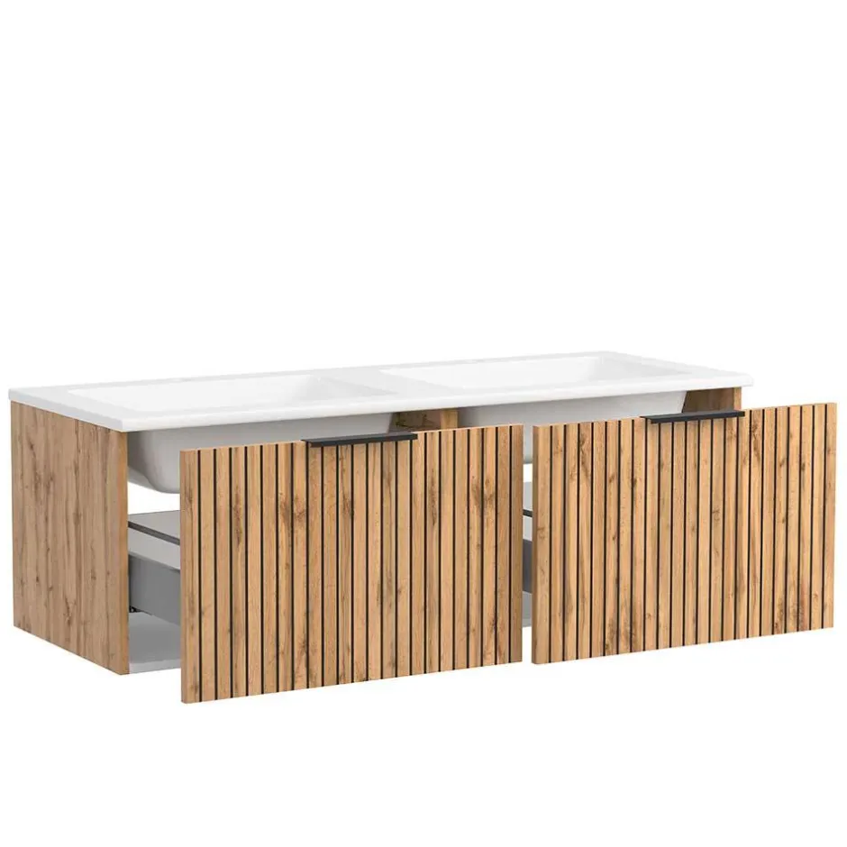 Waschtischschrank mit Doppel-Einlassbecken - Crystoga^Wohnen Online