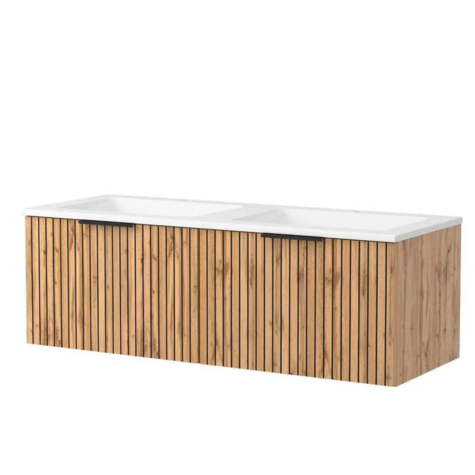 Waschtischschrank mit Doppel-Einlassbecken - Crystoga^Wohnen Online