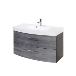 Wohnen Waschtischunterschrank Darina in Grau Holzdekor