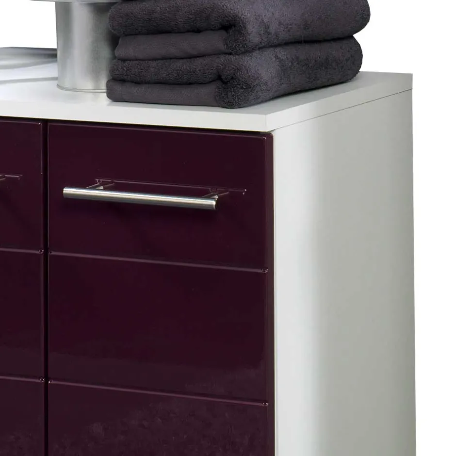 Waschtischunterschrank Laydia in Aubergine Hochglanz^Wohnen Best