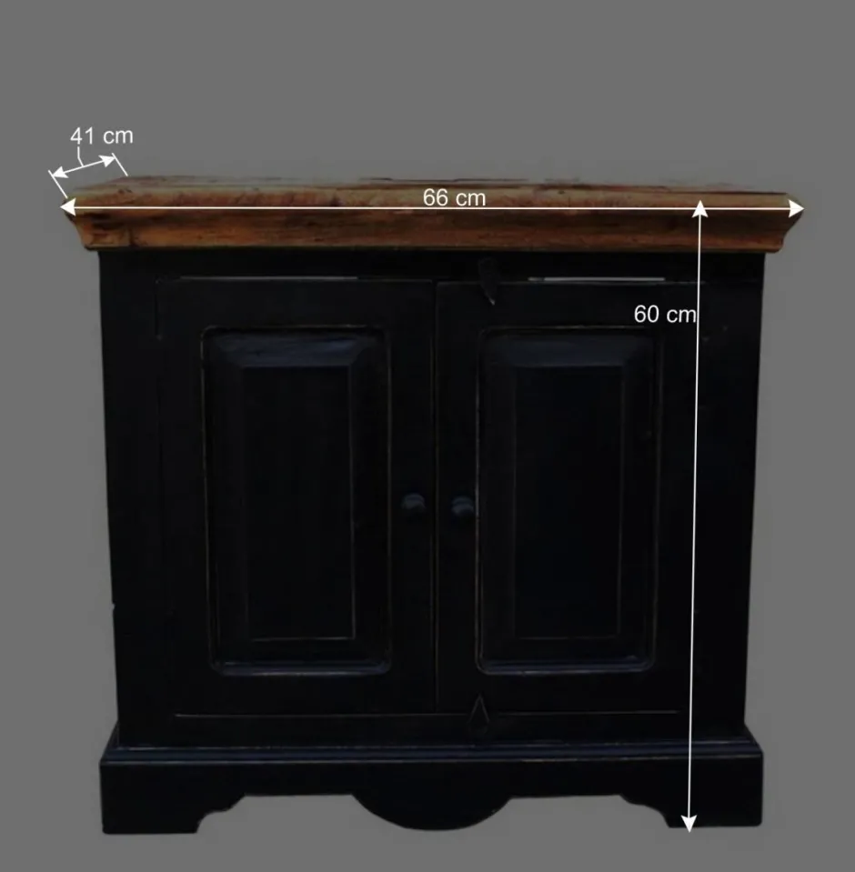 Wohnen Waschtischunterschrank Sentiments in Schwarz Mangobaum