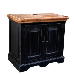 Wohnen Waschtischunterschrank Sentiments in Schwarz Mangobaum