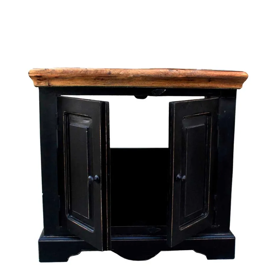 Wohnen Waschtischunterschrank Sentiments in Schwarz Mangobaum