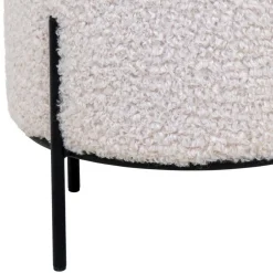 Wohnen Webplüsch Hocker in Weiß - Janluca