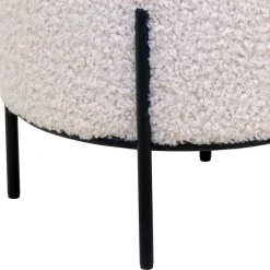 Wohnen Webplüsch Hocker in Weiß - Janluca