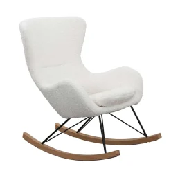 Wohnen Webstoff Schaukelstuhl in Weiß - Dario