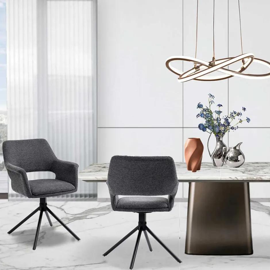 Webstoff Tischsessel drehbar - Lameiro (2er Set)^Wohnen Sale
