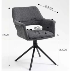 Webstoff Tischsessel drehbar - Lameiro (2er Set)^Wohnen Sale