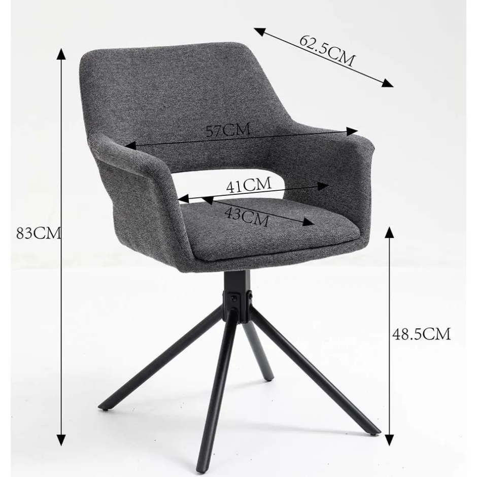 Webstoff Tischsessel drehbar - Lameiro (2er Set)^Wohnen Sale