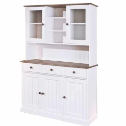 Wohnen Weiß Brauner Buffetschrank aus Kiefernholz - Vatina