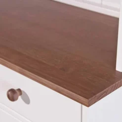 Wohnen Weiß Brauner Buffetschrank aus Kiefernholz - Vatina