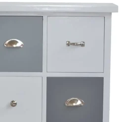 Weiß Graue Kommode Sadine mit 6 Schubladen^Wohnen Hot