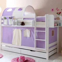 Weiß lackiertes Mädchen Etagenbett mit Bettkasten - Alcamo^Wohnen Online