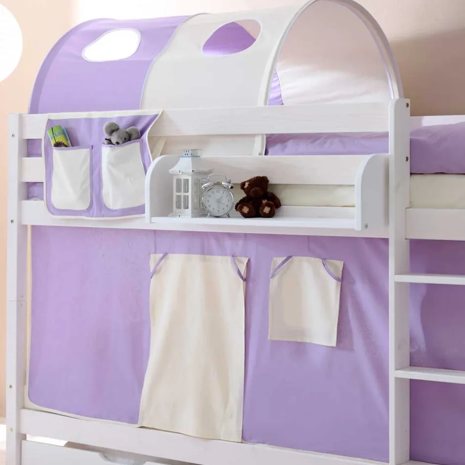 Weiß lackiertes Mädchen Etagenbett mit Bettkasten - Alcamo^Wohnen Online