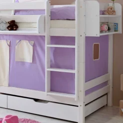 Weiß lackiertes Mädchen Etagenbett mit Bettkasten - Alcamo^Wohnen Online