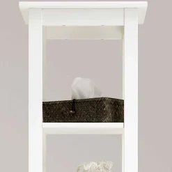 Wohnen Weiß lasiertes Badezimmer Regal aus Kiefer massiv - Lousias