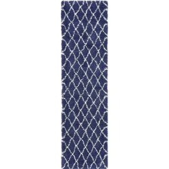 Wohnen Weicher Läufer Teppich mit Hochflor in Blau - Tanko